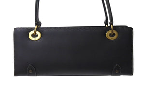 極美品 Christian Dior クリスチャンディオール カナージュ スモール ハンドバッグ ラムスキン ブラック ゴールド金具 中古 4b000356
