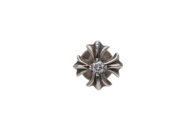 極美品 CHROME HEARTS クロムハーツ パヴェダイヤ クロスピアス シルバー925 14k アクセサリー 0.7g 中古 4b000362 