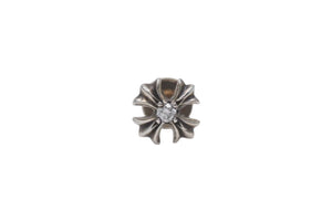 極美品 CHROME HEARTS クロムハーツ パヴェダイヤ クロス ピアス シルバー925 14k アクセサリー 0.7g 中古 4b000362