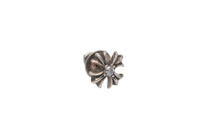 極美品 CHROME HEARTS クロムハーツ パヴェダイヤ クロス ピアス シルバー925 14k アクセサリー 0.7g 中古 4b000362