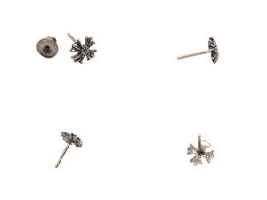 極美品 CHROME HEARTS クロムハーツ パヴェダイヤ クロス ピアス シルバー925 14k アクセサリー 0.7g 中古 4b000362
