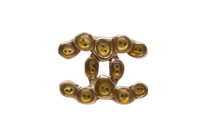 極美品 CHANEL シャネル ココマーク ピアス 重量約3.8g A14P刻印 メタル レジン ゴールド クリアイエロー 両耳用 中古 4b000383