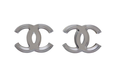 CHANEL シャネル ココマーク ミラーピアス 重量約4.5g 03C シルバー クリア メタル レジン ヴィンテージ 鏡 両耳用 美品 中古 4b000393