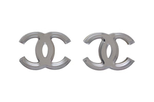 CHANEL シャネル ココマーク ミラーピアス 重量約4.5g 03C シルバー クリア メタル レジン ヴィンテージ 鏡 両耳用 美品 中古 4b000393