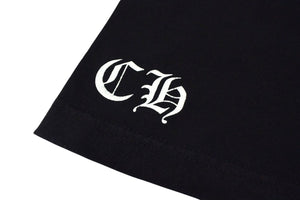 CHROME HEARTS クロムハーツ トリプルCHクロスプリント クルーネック タンクトップ ノースリーブカットソー ブラック サイズS 美品 中古 4b000406