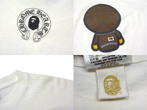 A BATHING APE アベイシングエイプ クロムハーツ クロムハーツコラボ半袖Tシャツ ホワイト サイズS 美品 中古 4b000409 