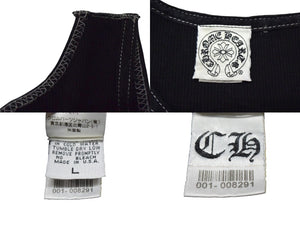 CHROME HEARTS クロムハーツ ヴァインダガープリントタンクトップ コットン ブラック イエローサイズL 美品 中古 4b000412 正規品