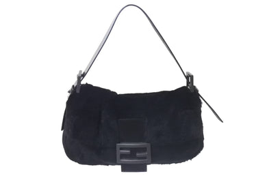 極美品 FENDI フェンディ マンマバケット ワンショルダーバッグ 26424 ファー レザー ブラック金具 中古 4b000421