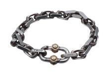 Load image into Gallery viewer, TIFFANY&amp;Co. ティファニー メイカーズ ワイドチェーン ブレスレット ラージ 重量約54.9g 全長約22cm 18KYG シルバー925 美品 中古 4b000423