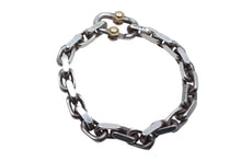 Load image into Gallery viewer, TIFFANY&amp;Co. ティファニー メイカーズ ワイドチェーン ブレスレット ラージ 重量約54.9g 全長約22cm 18KYG シルバー925 美品 中古 4b000423
