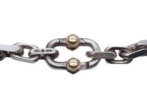 TIFFANY&Co. ティファニー メイカーズ ワイドチェーン ブレスレット ラージ 重量約54.9g 全長約22cm 18KYG シルバー925 美品 中古 4b000423