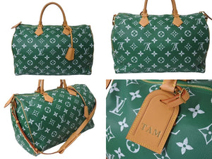 新品同様 LOUIS VUITTON ルイヴィトン モノグラム スピーディ P9 バンドリエール 50 M46991 ヴェール カーフレザー グリーン 中古 4b000428