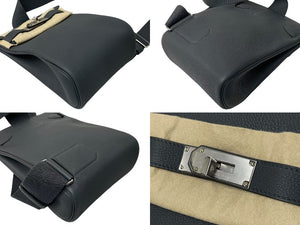 新品未使用 エルメス HERMES アッカドPM W刻印 ワンショルダーバッグ グリミスティ トゴ 新型 シルバー金具 中古 4b000447