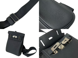 新品未使用 エルメス HERMES アッカドPM W刻印 ワンショルダーバッグ グリミスティ トゴ 新型 シルバー金具 中古 4b000447