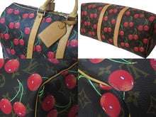 Load image into Gallery viewer, 極美品 LOUIS VUITTON ルイヴィトン キーポル 45 モノグラムチェリー 村上隆 ボストンバッグ ハンドバッグ レッド M95011 中古 4b000448