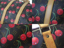 Load image into Gallery viewer, 極美品 LOUIS VUITTON ルイヴィトン キーポル 45 モノグラムチェリー 村上隆 ボストンバッグ ハンドバッグ レッド M95011 中古 4b000448