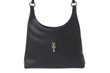 Load image into Gallery viewer, 極美品 CHROME HEARTS クロムハーツ VIV ダガー ワンショルダーバッグ スクロールロゴ シルバー925 レザー ブラック 中古 4b000450