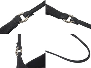 極美品 CHROME HEARTS クロムハーツ VIV ダガー ワンショルダーバッグ スクロールロゴ シルバー925 レザー ブラック 中古 4b000450