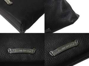 極美品 CHROME HEARTS クロムハーツ VIV ダガー ワンショルダーバッグ スクロールロゴ シルバー925 レザー ブラック 中古 4b000450