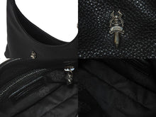 Load image into Gallery viewer, 極美品 CHROME HEARTS クロムハーツ VIV ダガー ワンショルダーバッグ スクロールロゴ シルバー925 レザー ブラック 中古 4b000450