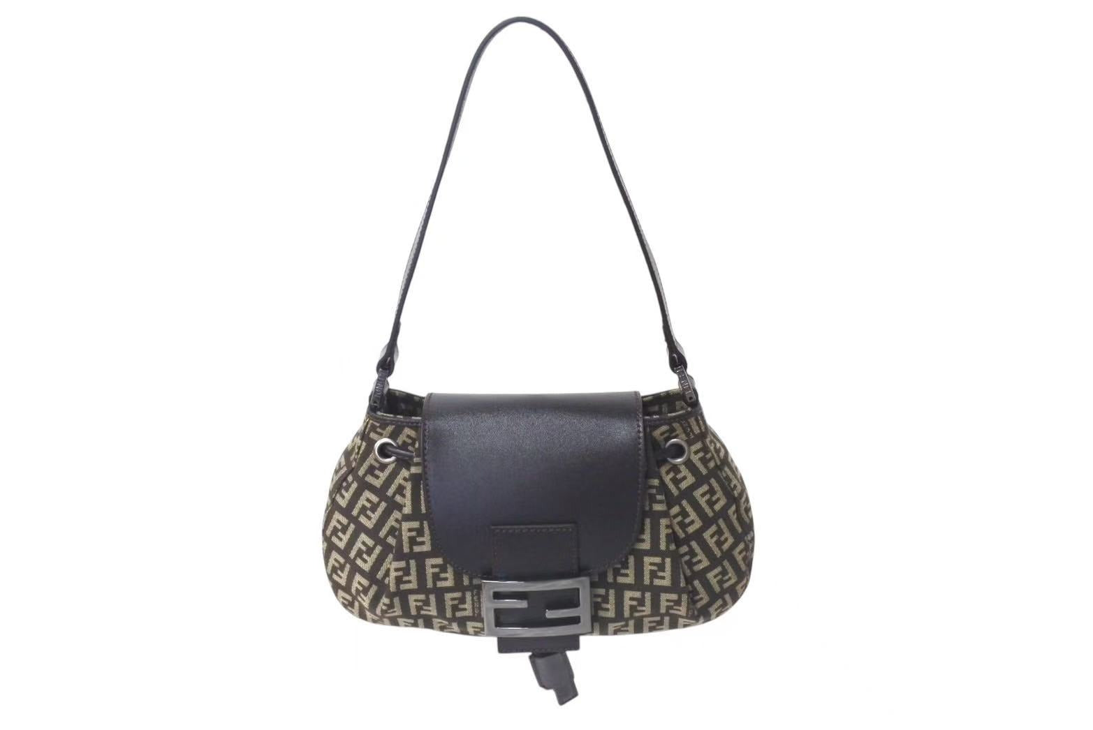 FENDI フェンディ ズッキーノ ハンドバッグ キャンバス ベージュ