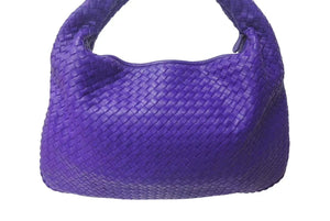 新品同様 BOTTEGA VENETA ボッテガヴェネタ イントレチャート ホーボー ワンショルダーバッグ ミデュアム パープル B012665O6Z 中古 4b000461