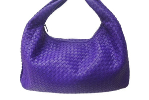 新品同様 BOTTEGA VENETA ボッテガヴェネタ イントレチャート ホーボー ワンショルダーバッグ ミデュアム パープル B012665O6Z 中古 4b000461