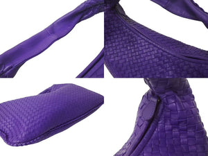 新品同様 BOTTEGA VENETA ボッテガヴェネタ イントレチャート ホーボー ワンショルダーバッグ ミデュアム パープル B012665O6Z 中古 4b000461