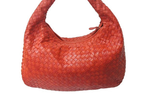 BOTTEGA VENETA ボッテガヴェネタ イントレチャート ホーボー ワンショルダーバッグ 115653 レザー レッド 美品 中古 4b000470