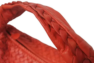 BOTTEGA VENETA ボッテガヴェネタ イントレチャート ホーボー ワンショルダーバッグ 115653 レザー レッド 美品 中古 4b000470