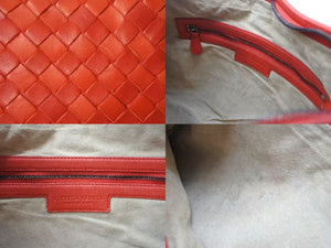 BOTTEGA VENETA ボッテガヴェネタ イントレチャート ホーボー ワンショルダーバッグ 115653 レザー レッド 美品 中古 4b000470