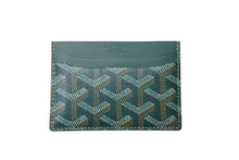 画像をギャラリービューアに読み込む, 新品同様 GOYARD ゴヤール サンシュルピス カードケース グリーン STSULPPMLTY08CL08X ロゴ 小物 カーフスキン 中古 4b000477
