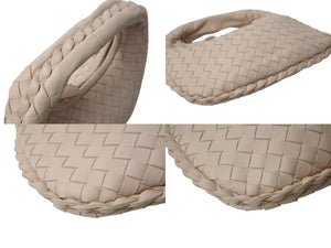 極美品 BOTTEGAVENETA ボッテガヴェネタ イントレチャート ホーボー ミニ ハンドバッグ 189227 レザー ピンク ゴールド金具 中古 4b000479
