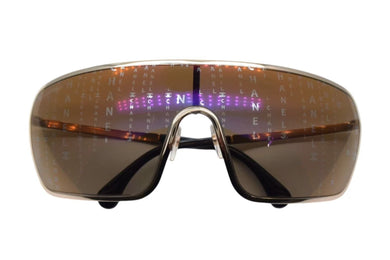 CHANEL シャネル Shield Runway シールド ランウェイ サングラス 71213 L9523 ゴールド ロゴ 美品 中古 4b000482