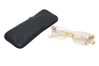 極美品 CHROME HEARTS クロムハーツ GITTIN ANY? サングラス アイウェア サイズ52□19-145 18KGP BSフレア イエロークリア 中古 4b000484 