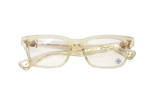 極美品 CHROME HEARTS クロムハーツ GITTIN ANY? サングラス アイウェア サイズ52□19-145 18KGP BSフレア イエロークリア 中古 4b000484
