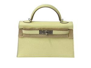 新品未使用 HERMES エルメス ミニケリー 2WAY ハンドバッグ ジョーヌミルトン K刻印 ヴォ―エプソン ショルダー シルバー金具 中古 4b000493