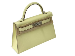 新品未使用 HERMES エルメス ミニケリー 2WAY ハンドバッグ ジョーヌミルトン K刻印 ヴォ―エプソン ショルダー シルバー金具 中古 4b000493