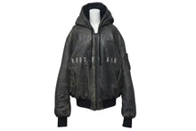 Load image into Gallery viewer, HOOD BY AIR フッドバイエアー レザーボンバージャケット ペレ HBA-128 ブラック ホワイト サイズM 美品 中古 4b000496
