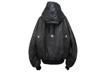 Load image into Gallery viewer, HOOD BY AIR フッドバイエアー レザーボンバージャケット ペレ HBA-128 ブラック ホワイト サイズM 美品 中古 4b000496