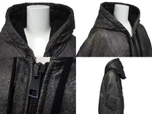Load image into Gallery viewer, HOOD BY AIR フッドバイエアー レザーボンバージャケット ペレ HBA-128 ブラック ホワイト サイズM 美品 中古 4b000496