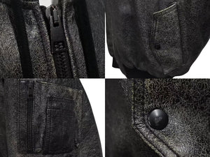 HOOD BY AIR フッドバイエアー レザーボンバージャケット ペレ HBA-128 ブラック ホワイト サイズM 美品 中古 4b000496