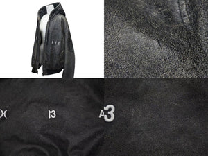 HOOD BY AIR フッドバイエアー レザーボンバージャケット ペレ HBA-128 ブラック ホワイト サイズM 美品 中古 4b000496