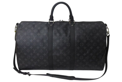 新品同様 LOUIS VUITTON ルイヴィトン キーポル バンドリエール55 ボストンバッグ M40605 モノグラム エクリプス 中古 4b000508