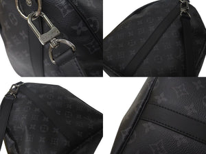 新品同様 LOUIS VUITTON ルイヴィトン キーポル バンドリエール55 ボストンバッグ M40605 モノグラム エクリプス 中古 4b000508