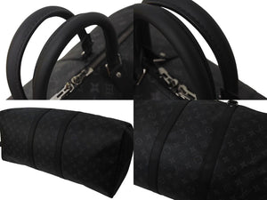 新品同様 LOUIS VUITTON ルイヴィトン キーポル バンドリエール55 ボストンバッグ M40605 モノグラム エクリプス 中古 4b000508