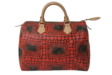 新品同様 LOUIS VUITTON ルイヴィトン スピーディ30 草間彌生 コラボ 2012年 M40693 パンプキンドット レッド 中古 4b000509