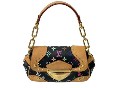 極美品 LOUIS VUITTON ルイヴィトン マリリン ハンドバッグ M40128 モノグラム マルチカラー ブラック 村上隆 中古 4b000510