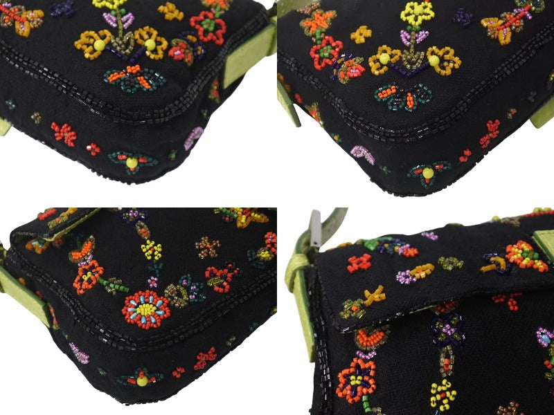 超美品✨FENDI マンマバケット ビーズ 刺繍 フェンディ バッグ 保存袋付 FENDI フェンディ ビーズ刺繍 マンマバケット ワンショルダー