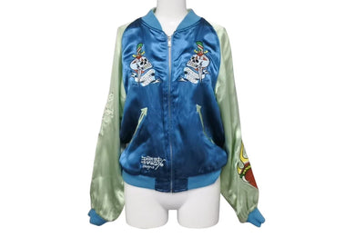 EdHardy エドハーディー ジャケット リバーシブルスカジャン ジャケット ネイビー グリーン レーヨン サイズM 美品 中古 4b000515
